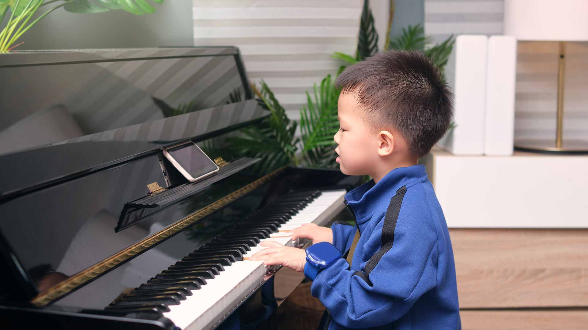 Asian kindergarten school buy learning piano