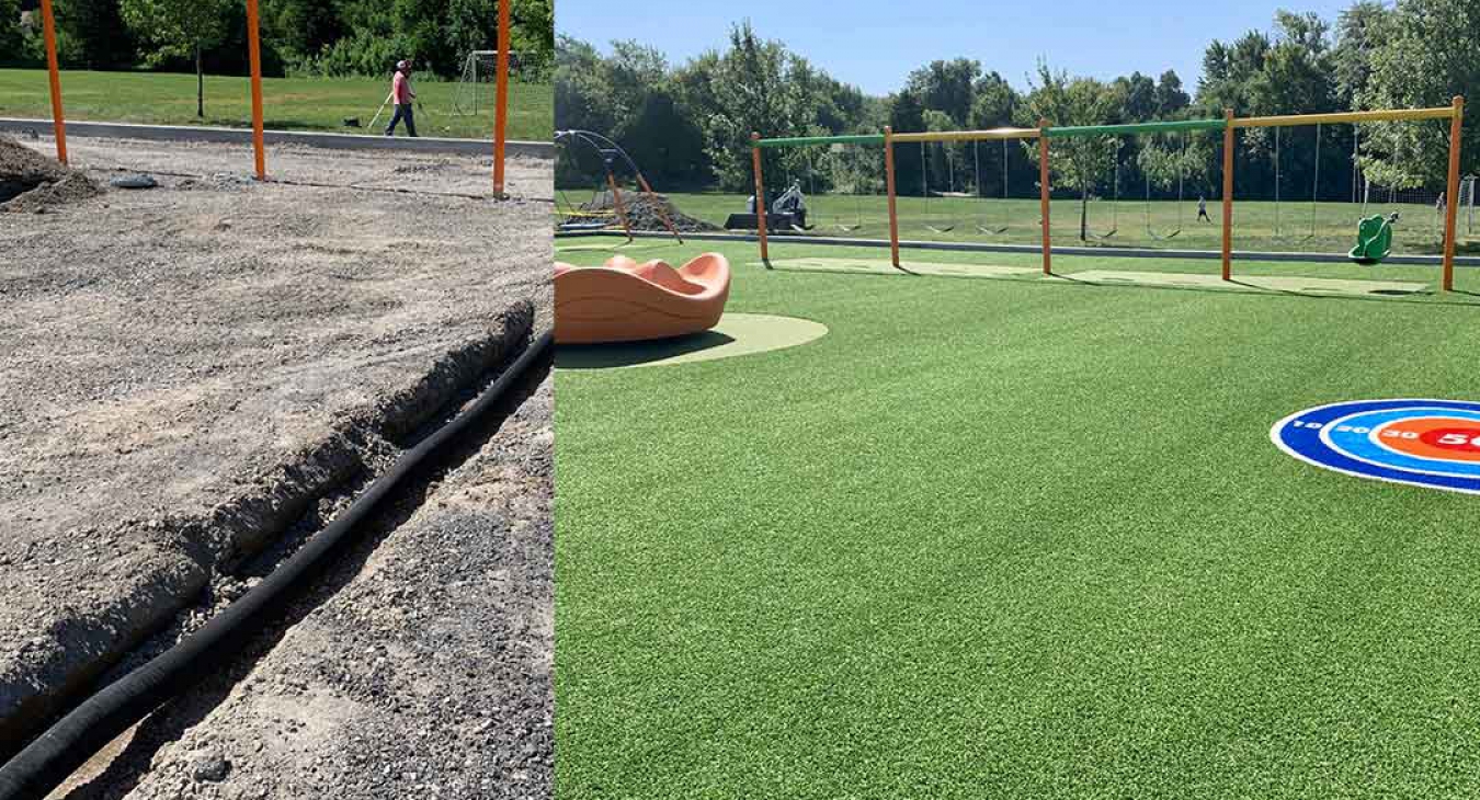Playground drainage system