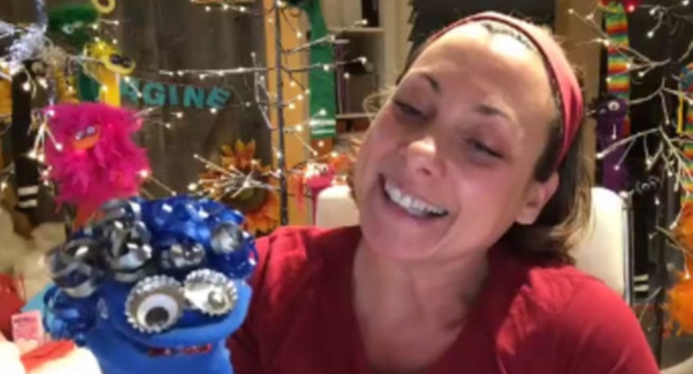 Jen Byrne who co-led “Craft Jam & Sock Puppet Make’n Shake”
