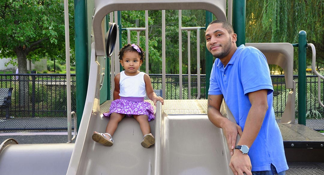 Parents supervising on playground