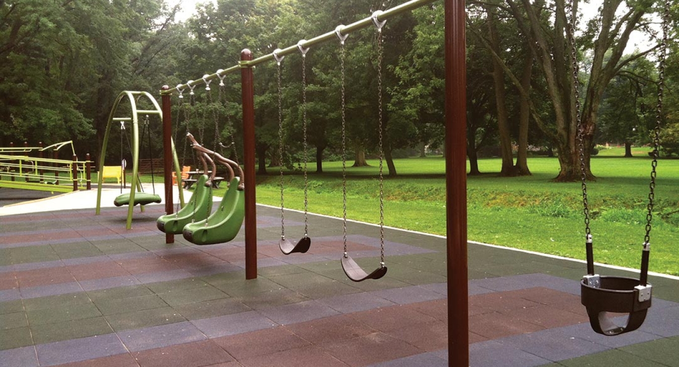 Swings at Kate’s Place Playground, Elmira, Ontario, Canada
