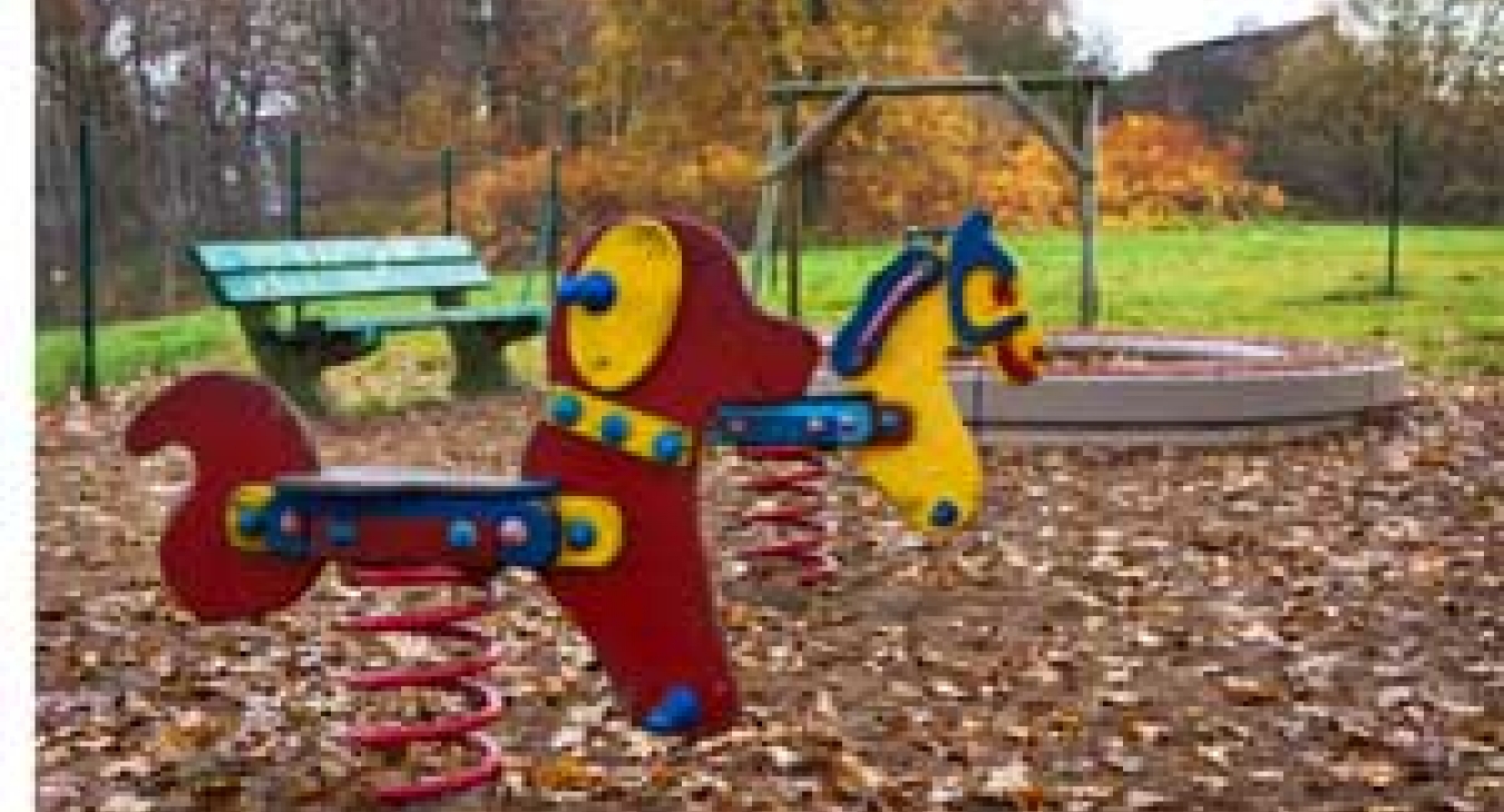 Dirt as surfacing under playground rocker