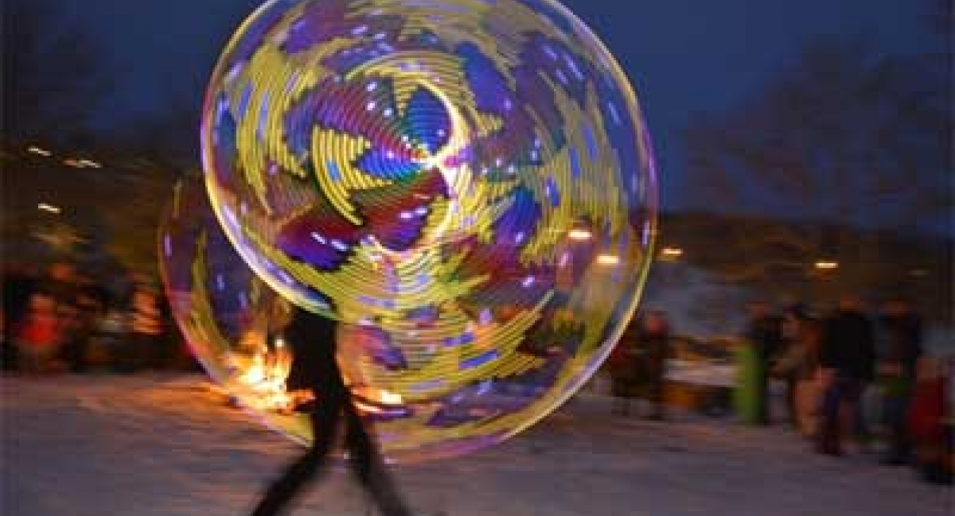 Spinning Fire Display at Fire and Ice Event - Anarchy Zone
